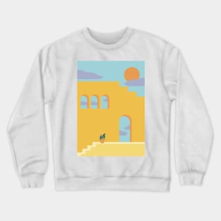 Bold Mediterranean Colour Block Print Crewneck Sweatshirt